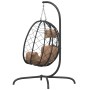 Ei-Hängesessel aus Stahl und synthetischem Rattan mit taupefarbenem Kissen von , Gartenwippen - Ref: Foro24-360047, Preis: 19...