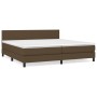 Cama box spring con colchón tela marrón oscuro 200x200 cm de , Camas y somieres - Ref: Foro24-3139924, Precio: 584,38 €, Desc...