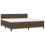 Box spring bed with dark brown fabric mattress 200x200 cm by , Beds and slatted bases - Ref: Foro24-3139924, Price: 566,51 €,...