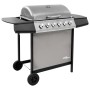 Barbacoa de gas con 6 fogones negro y plateado de , Barbacoas - Ref: Foro24-3053630, Precio: 246,77 €, Descuento: %