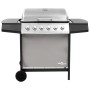 Barbacoa de gas con 6 fogones negro y plateado de , Barbacoas - Ref: Foro24-3053630, Precio: 246,77 €, Descuento: %