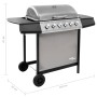 Barbacoa de gas con 6 fogones negro y plateado de , Barbacoas - Ref: Foro24-3053630, Precio: 246,77 €, Descuento: %