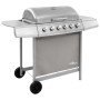 Barbacoa de gas con 6 fogones plateada de , Barbacoas - Ref: Foro24-3053632, Precio: 289,72 €, Descuento: %