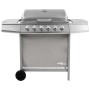 Barbacoa de gas con 6 fogones plateada de , Barbacoas - Ref: Foro24-3053632, Precio: 289,72 €, Descuento: %