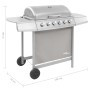 Barbacoa de gas con 6 fogones plateada de , Barbacoas - Ref: Foro24-3053632, Precio: 289,72 €, Descuento: %