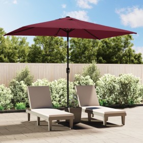 Garden umbrella with metal pole 300x200 cm burgundy red by , Umbrellas - Ref: Foro24-44503, Price: 64,83 €, Discount: %