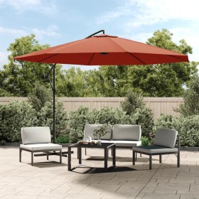 Sombrilla voladiza poste de aluminio 350 cm terracota de , Sombrillas - Ref: Foro24-44508, Precio: 120,99 €, Descuento: %