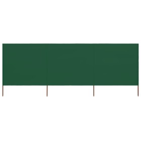 Paravientod de playa de 3 paneles tela verde 400x160 cm de , Sombrillas - Ref: Foro24-47149, Precio: 70,99 €, Descuento: %