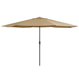 Sombrilla de exterior con palo de metal gris taupe 390 cm de , Sombrillas - Ref: Foro24-47381, Precio: 90,64 €, Descuento: %