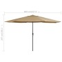 Outdoor-Regenschirm mit taupegrauer Metallstange 390 cm von , Sonnenschirme - Ref: Foro24-47381, Preis: 90,64 €, Rabatt: %