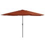 Sombrilla de exterior con palo de metal terracota 390 cm de , Sombrillas - Ref: Foro24-47383, Precio: 77,79 €, Descuento: %