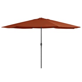 Sombrilla de exterior con palo de metal terracota 390 cm de , Sombrillas - Ref: Foro24-47383, Precio: 77,99 €, Descuento: %