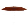 Sombrilla de exterior con palo de metal terracota 390 cm de , Sombrillas - Ref: Foro24-47383, Precio: 77,79 €, Descuento: %