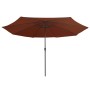 Sombrilla de exterior con palo de metal terracota 390 cm de , Sombrillas - Ref: Foro24-47383, Precio: 77,79 €, Descuento: %