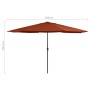 Sombrilla de exterior con palo de metal terracota 390 cm de , Sombrillas - Ref: Foro24-47383, Precio: 77,79 €, Descuento: %