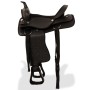 Western saddle, bridle and real leather breastplate 16" black by , Frames - Ref: Foro24-91353, Price: 206,99 €, Discount: %