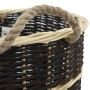 Firewood basket with natural willow straps for transport, 50x44x58cm. by vidaXL, Firewood bags and holders - Ref: Foro24-2869...