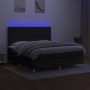 Box spring bed mattress and LED lights black fabric 180x200 cm by vidaXL, Beds and slatted bases - Ref: Foro24-3135775, Price...