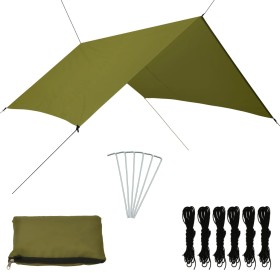 Green outdoor tarpaulin 3x2.85 m by vidaXL, Umbrellas - Ref: Foro24-92240, Price: 28,99 €, Discount: %