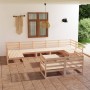 Gartenmöbel-Set 10-teilig aus massivem Kiefernholz von , Gartensets - Ref: Foro24-3076204, Preis: 635,18 €, Rabatt: %