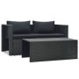 Set muebles de jardín 6 piezas y cojines ratán sintético negro de vidaXL, Conjuntos de jardín - Ref: Foro24-47809, Precio: 45...