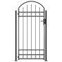 Fence gate with arch and 2 posts black 105x204 cm by , garden gates - Ref: Foro24-145751, Price: 172,79 €, Discount: %