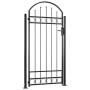 Fence gate with arch and 2 posts black 105x204 cm by , garden gates - Ref: Foro24-145751, Price: 172,79 €, Discount: %