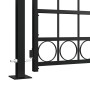 Fence gate with arch and 2 posts black 105x204 cm by , garden gates - Ref: Foro24-145751, Price: 172,79 €, Discount: %