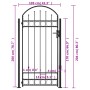 Fence gate with arch and 2 posts black 105x204 cm by , garden gates - Ref: Foro24-145751, Price: 172,79 €, Discount: %