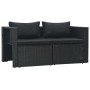 Set muebles de jardín 6 piezas y cojines ratán sintético negro de vidaXL, Conjuntos de jardín - Ref: Foro24-47809, Precio: 45...