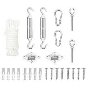 Sail awning accessory set 9 pcs stainless steel by , Accessories for awnings - Ref: Foro24-310244, Price: 17,04 €, Discount: %