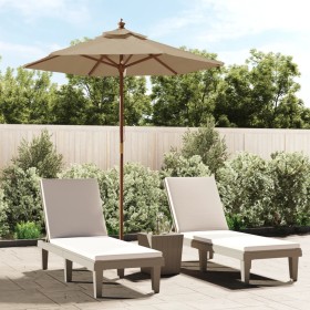 Garden umbrella with taupe gray wooden pole 196x231 cm by , Umbrellas - Ref: Foro24-363162, Price: 52,10 €, Discount: %