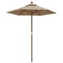 Garden umbrella with taupe gray wooden pole 196x231 cm by , Umbrellas - Ref: Foro24-363162, Price: 52,10 €, Discount: %