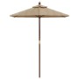 Garden umbrella with taupe gray wooden pole 196x231 cm by , Umbrellas - Ref: Foro24-363162, Price: 52,10 €, Discount: %