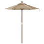 Garden umbrella with taupe gray wooden pole 196x231 cm by , Umbrellas - Ref: Foro24-363162, Price: 52,10 €, Discount: %