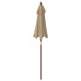 Garden umbrella with taupe gray wooden pole 196x231 cm by , Umbrellas - Ref: Foro24-363162, Price: 52,10 €, Discount: %