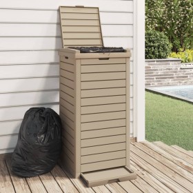 Light brown polypropylene exterior trash can 41x41x86 cm by , Garbage cans and trash cans - Ref: Foro24-364172, Price: 159,56...