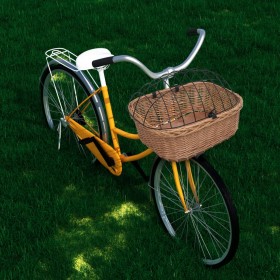 Fahrrad-Vorderkorb mit Deckel aus natürlicher Weide, 50 x 45 x 35 cm von vidaXL, Fahrradkörbe - Ref: Foro24-170902, Preis: 62...