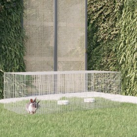 Rabbit cage 3 panels galvanized iron 163x79x54 cm by , Cages and habitats for small animals - Ref: Foro24-171569, Price: 59,3...