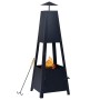 Black steel brazier 35x35x99 cm by vidaXL, Chimneys - Ref: Foro24-46648, Price: 52,53 €, Discount: %