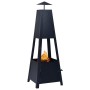 Black steel brazier 35x35x99 cm by vidaXL, Chimneys - Ref: Foro24-46648, Price: 46,99 €, Discount: %