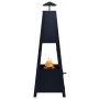 Black steel brazier 35x35x99 cm by vidaXL, Chimneys - Ref: Foro24-46648, Price: 46,99 €, Discount: %