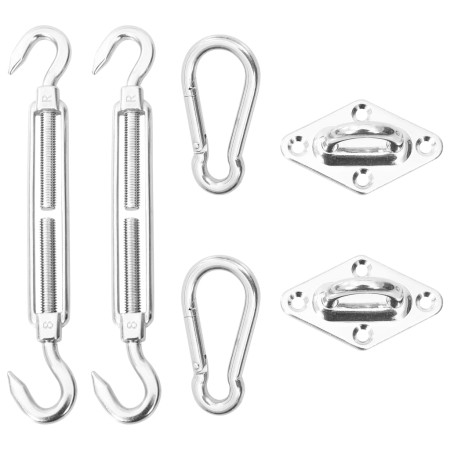 Mounting kit for sail awning 6 pieces stainless steel by , Accessories for awnings - Ref: Foro24-310250, Price: 18,99 €, Disc...