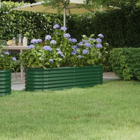 Green powder coated steel planter 152x40x36cm by , Pots and planters - Ref: Foro24-318868, Price: 42,01 €, Discount: %