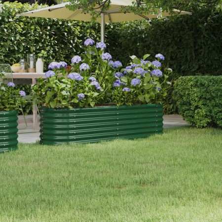 Green powder coated steel planter 152x40x36cm by , Pots and planters - Ref: Foro24-318868, Price: 39,30 €, Discount: %