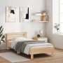 Sonoma oak engineered wood bed with headboard 100x200 cm by , Beds and slatted bases - Ref: Foro24-838528, Price: 87,16 €, Di...