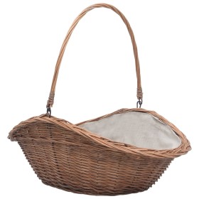 Firewood basket with natural willow handle 60x44x55 cm by vidaXL, Firewood bags and holders - Ref: Foro24-286988, Price: 47,9...