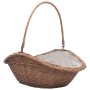 Firewood basket with natural willow handle 60x44x55 cm by vidaXL, Firewood bags and holders - Ref: Foro24-286988, Price: 47,3...