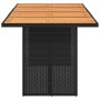 Gartentisch aus schwarzem PE-Rattan, Holzoberfläche 190 x 80 x 74 cm von , Gartentische - Ref: Foro24-365309, Preis: 211,06 €...