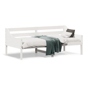 Sofá cama madera maciza de pino blanco 90x190 cm de , Camas y somieres - Ref: Foro24-842839, Precio: 109,52 €, Descuento: %